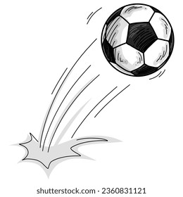 Soccer Ball Football Bounce Doodle Drawing Illustration Vector