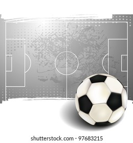 soccer ball with football field in grunge style