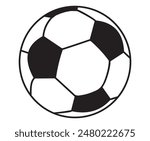 Soccer ball or football flat icon for sports apps and websites. Vector illustration.