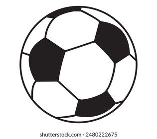 Soccer ball or football flat icon for sports apps and websites. Vector illustration.