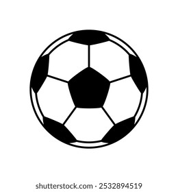 Soccer ball or football flat icon for sports apps and websites. Vector illustration.
