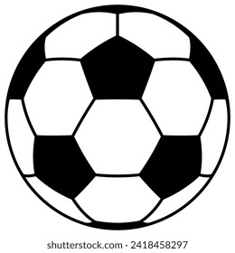 Soccer ball football flat line 3d icon