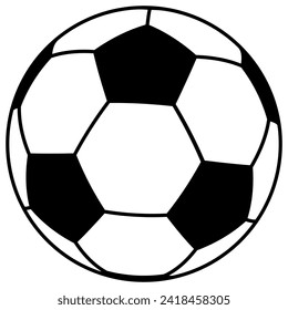 Soccer ball football flat line 3d icon