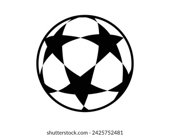 Soccer ball or football flat vector icon simple black style, illustration.