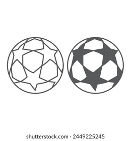 Soccer ball or football flat vector icon simple black style, illustration.