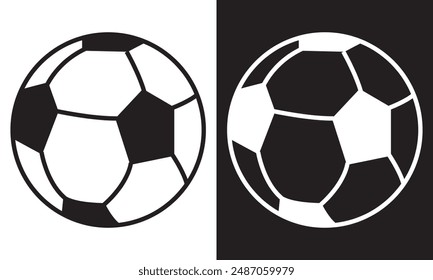 Soccer ball or football flat vector icon for sports apps and websites. isolated on black and white background. EPS 10