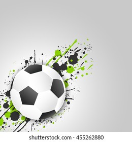 Soccer ball (football ball) with grunge effect. Vector illustration.