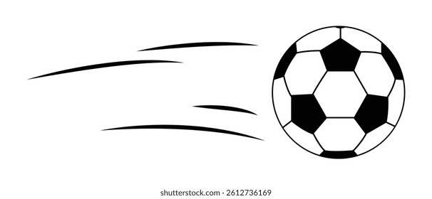 Soccer ball football icon vector, kicking ball, Soccer ball fast icon. Football ball vector illustration.