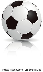 balón de fútbol, fútbol aislado sobre fondo blanco, balón de fútbol de cuero, ilustración de balón de fútbol para el Web, arte de plantilla de diseño de Vector de fútbol.