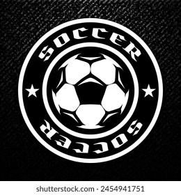 Soccer ball, football logo. Sport games. Sporting equipment. Emblem, badge.