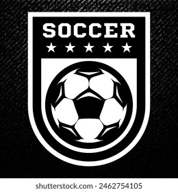 Soccer ball, football logo. Sport games. Sporting equipment. Emblem, badge.