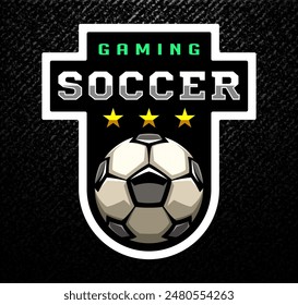 Soccer ball, football logo. Sport games. Sporting equipment. Emblem, badge.