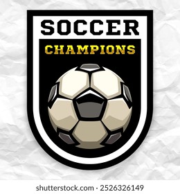 Soccer ball, football logo. Sport games. Sporting equipment. Emblem, badge.