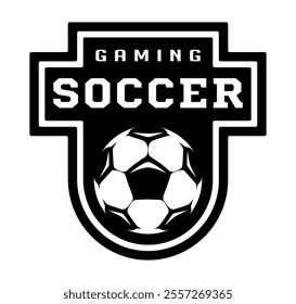 Soccer ball, football logo. Sport games. Sporting equipment. Emblem, badge.