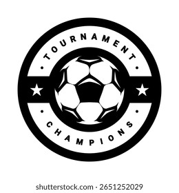 Soccer ball, football logo. Sport games. Sporting equipment. Emblem, badge. Not generated by AI.