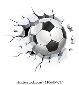 Vector Soccer Ball Breaking Glass Into Stock Vector (Royalty Free ...