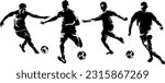 Soccer ball football player silhouette illustration vector 