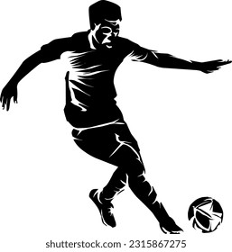 Soccer ball football player silhouette illustration vector 