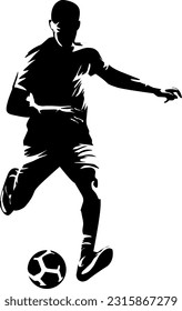 Soccer ball football player silhouette illustration vector 