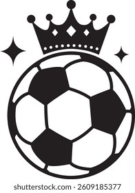 Soccer Ball Football Sports Champion Winner Trophy Crown Laurel Star Logo Badge Emblem Icon