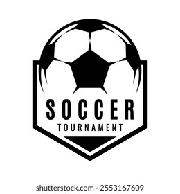 Soccer ball football tournament or club icons. Symbol or emblem. vector illustration