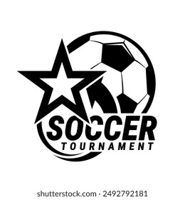 Soccer ball football tournament icons. Symbol or emblem. vector illustration