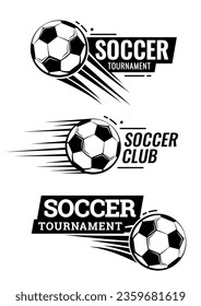 Soccer ball football tournament set icons. Symbol or emblem. vector illustration