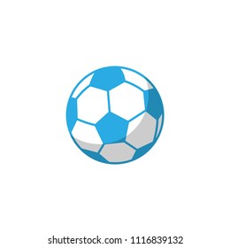 Soccer ball, football vector icon, isolated white and blue, flat vector illustration, argentinian colors