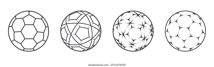 Balón de fútbol o Vector de fútbol estilo negro simple, ilustración