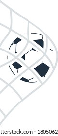 Soccer Ball In Gate Net Icon. Flat Color Design. Vector Illustration.