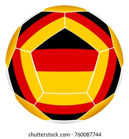 Soccer ball with German flag isolated on white background