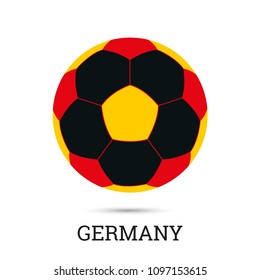 Soccer ball with German national colors and emblem vector illustration