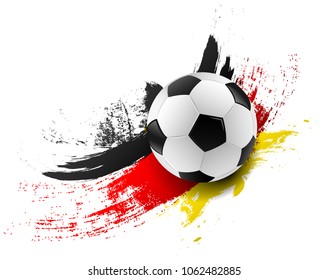Soccer ball with germany flag colors brush