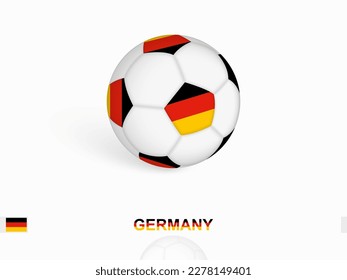 Fußball mit der deutschen Flagge, Fußballsportausrüstung. Vektorgrafik.