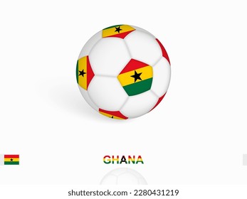 Soccer ball with the Ghana flag, football sport equipment. Vector illustration.