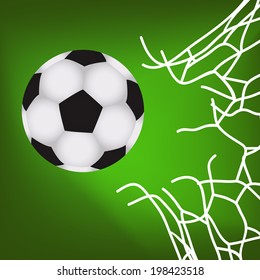 soccer ball in the goal