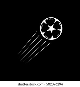 Soccer Ball Goal Flat Icon On Black Background