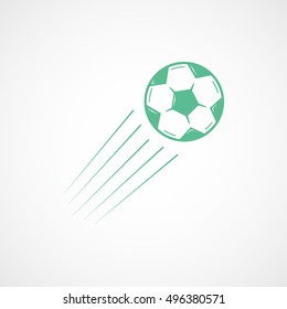 Soccer Ball Goal Green Flat Icon On White Background