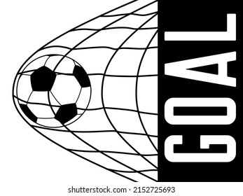 Soccer ball in goal. Match winner.