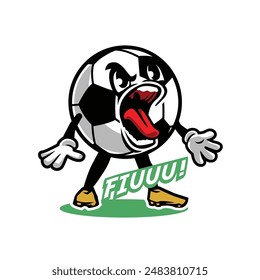 Soccer Ball Goal Meme Mascot in Vector Illustartion