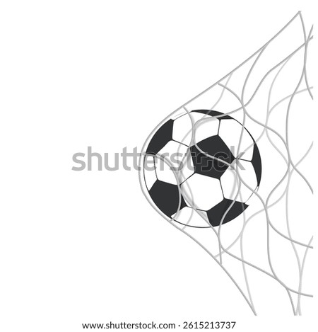 Soccer Ball in Goal Net – Vector Illustration