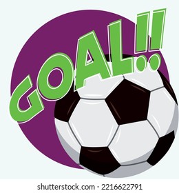 Soccer ball in a goal poster Vector