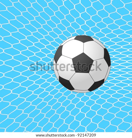 Soccer ball in goal. Vector.