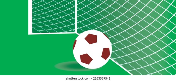 Soccer Ball In Goal. Vector Stock Illustration. Playing Football, No People