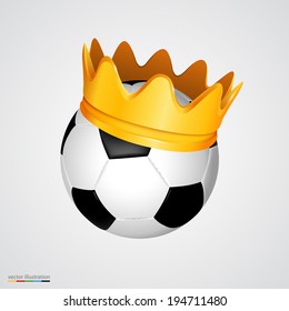soccer ball with a golden crown. Vector illustration