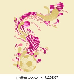 Soccer ball with a graphics trail