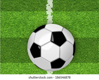 The soccer ball in grass