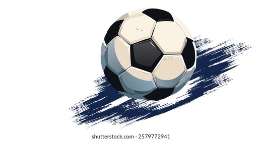 soccer ball in grass, realistic 3D illustration, vector