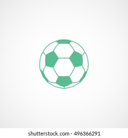 Soccer Ball Green Flat Icon On White Background
