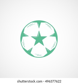 Soccer Ball Green Flat Icon On White Background